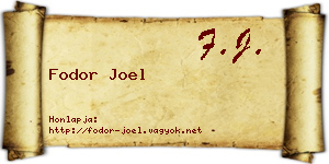 Fodor Joel névjegykártya