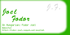 joel fodor business card